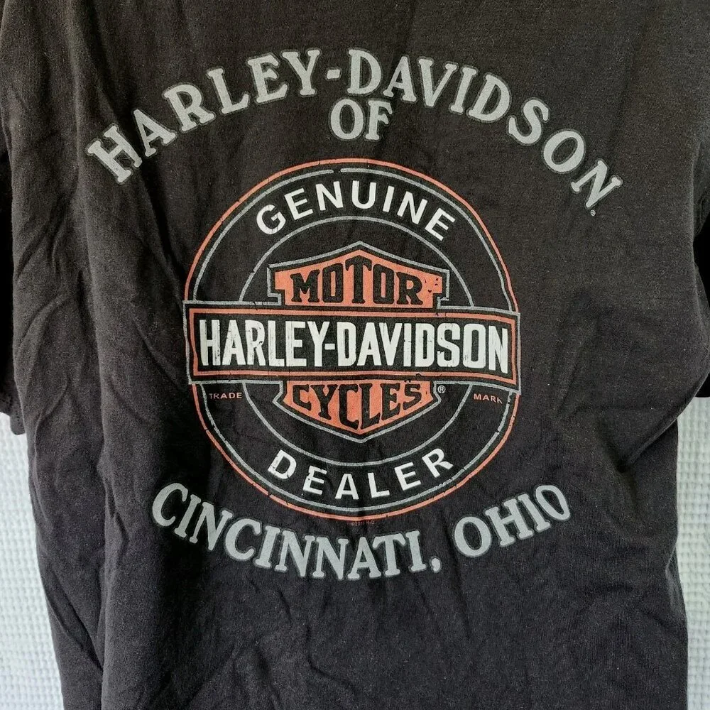 Harley‎ Davidson 2017 Flaming Skull Tee Size 2X Cincinnati, Ohio